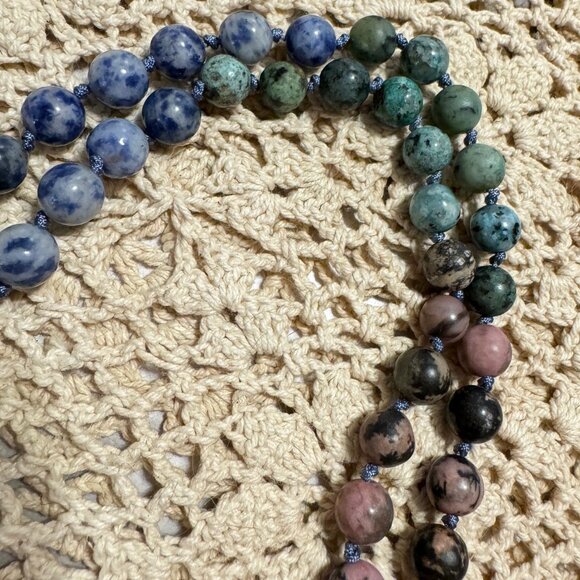 CINNABAR ELEPHANT Handmade Semi Precious 8mm Gemstone 108 Bead Mala Neck… - Picture 5 of 16